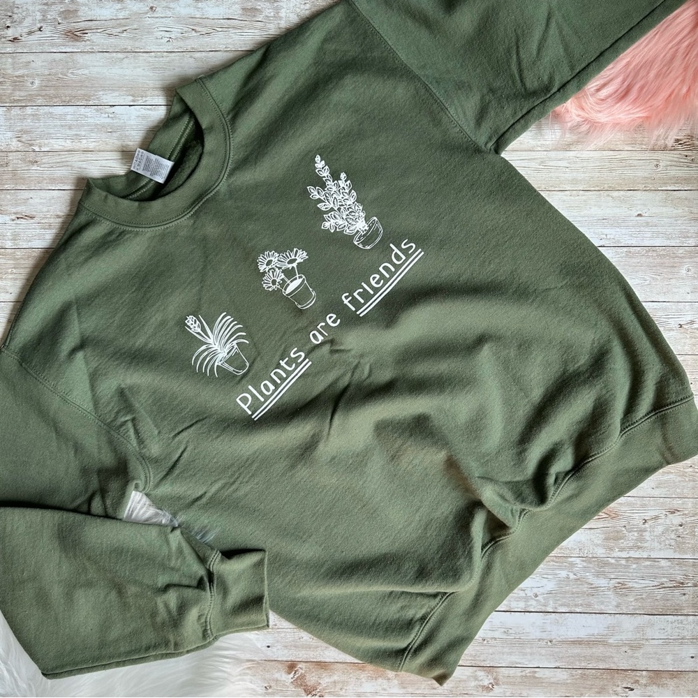 Plants are Friends Crewneck Sweatshirt | Green | Medium
